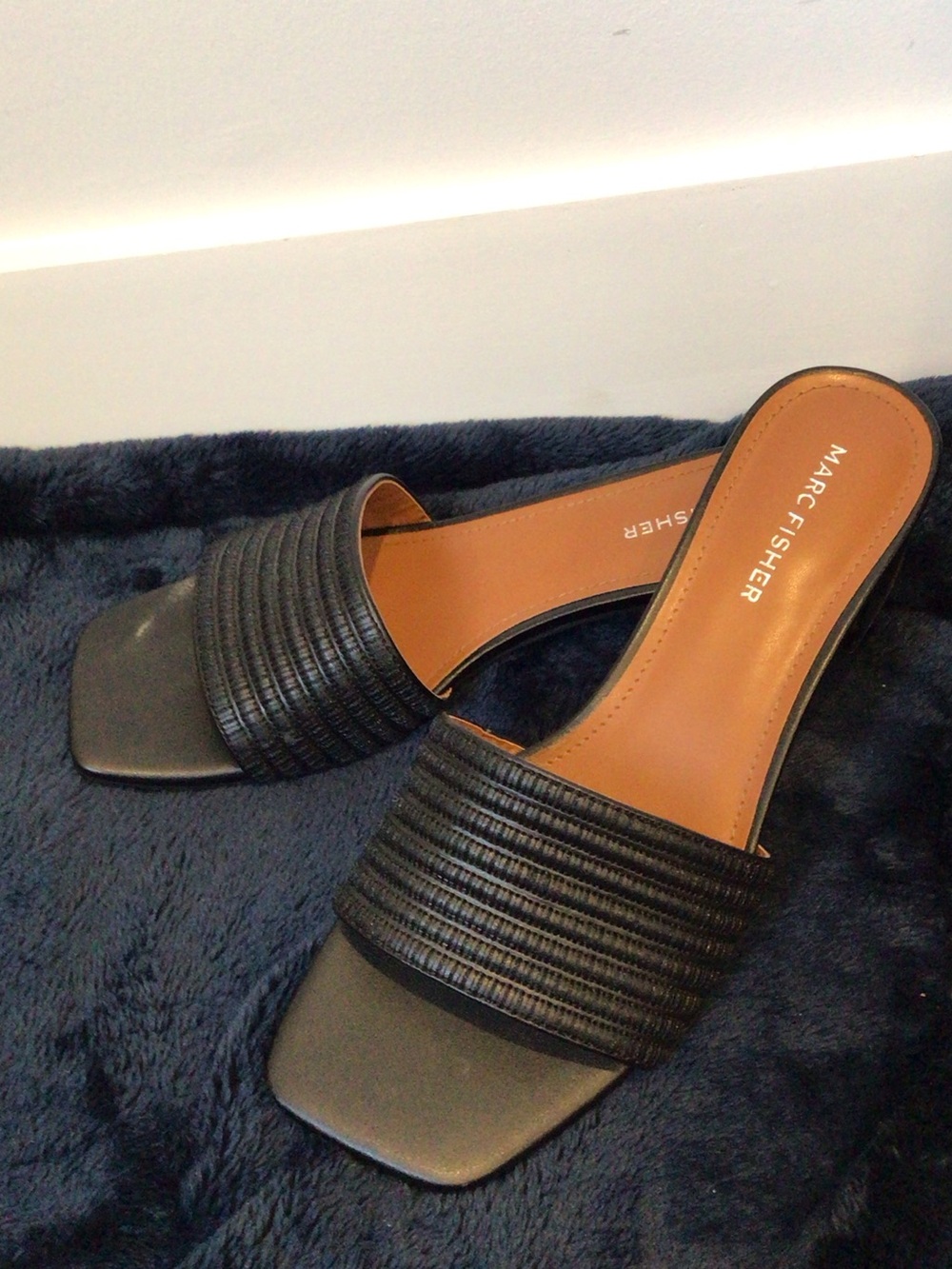 Marc Fisher Tan Leather Slide Mules